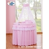 Rosa Rivestimento culla in vimini prenatal con Velo-Drappo 4 parti