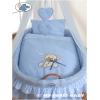 Set di Biancheria per Culla in Vimini 4 parti Blu