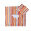 Set Lenzuola per Carrozzina 2 parti Arancio a Strisce Cuori
