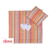 Set Lenzuola per Carrozzina 2 parti Arancio a Strisce Cuori