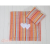 Set Lenzuola per Carrozzina 2 parti Arancio a Strisce Cuori