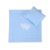Set Lenzuola per Carrozzina 2 parti Blu a Scacchi Cuori