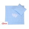 Set Lenzuola per Carrozzina 2 parti Blu a Scacchi Cuori