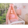 Set Lenzuolo Culla con Baldacchino 7 parti Rosa Cipria Little Prince/Princess