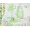 Set Lenzuolo Culla con Baldacchino 7 parti Verde Cuori