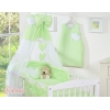 Set Lenzuolo Culla con Baldacchino 7 parti Verde Cuori
