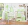 Set Lenzuolo Culla con Baldacchino 7 parti Verde Cuori