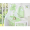 Set Lenzuolo Culla con Baldacchino 7 parti Verde Cuori