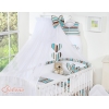 Set Lenzuolo Culla con Zanzariera 7 parti a Strisce Cuori