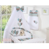 Set Lenzuolo Culla con Zanzariera 7 parti a Strisce Cuori