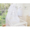 Set Lenzuolo Culla con Zanzariera 7 parti Bianca Little Prince/Princess