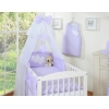 Set Lenzuolo Culla con Zanzariera 7 parti Lilla Pois Bianchi Cuori