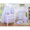 Set Lenzuolo Culla con Zanzariera 7 parti Lilla Pois Bianchi Cuori