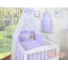 Set Lenzuolo Culla con Zanzariera 7 parti Lilla Pois Bianchi Cuori