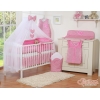 Set Lenzuolo Culla con Zanzariera 7 parti Rosa a Scacchi Cuori