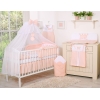 Set Lenzuolo Culla con Zanzariera 7 parti Rosa Cipria Little Prince/Princess