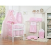 Set Lenzuolo Culla con Zanzariera 7 parti Rosa Cuori