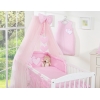 Set Lenzuolo Culla con Zanzariera 7 parti Rosa Cuori