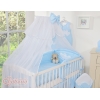 Set Lenzuolo da Lettino con Zanzariera e Paracolpi 11 parti Blu a Strisce Cuori