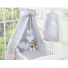 Set Lenzuolo da Letto con Baldacchino e Paracolpi 11 parti Grigio Cuori