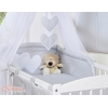 Set Lenzuolo da Letto con Baldacchino e Paracolpi 11 parti Grigio Cuori