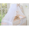 Set Lenzuolo da Letto con Zanzariera e Paracolpi 11 parti Beige Pois Bianchi Cuori