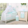 Set Lenzuolo da Letto con Zanzariera e Paracolpi 11 parti Menta Little Prince/Princess