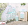 Set Lenzuolo da Letto con Zanzariera e Paracolpi 11 parti Menta Little Prince/Princess