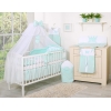 Set Lenzuolo da Letto con Zanzariera e Paracolpi 11 parti Menta Little Prince/Princess