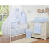Set Lenzuolo per Neonato 5 parti Blu a Scacchi Cuori