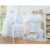 Set Lenzuolo per Neonato 5 parti Blu a Scacchi Cuori