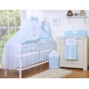 Set Lenzuolo per Neonato 5 parti Blu Fiori Fiori Cuori