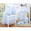 Set Lenzuolo per Neonato 5 parti Blu Fiori Fiori Cuori