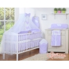 Set Lenzuolo per Neonato 5 parti Lilla Pois Bianchi Cuori