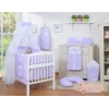 Set Lenzuolo per Neonato 5 parti Lilla Pois Bianchi Cuori
