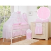 Set Lenzuolo per Neonato 5 parti Rosa a Strisce Cuori