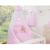 Set Lenzuolo per Neonato 5 parti Rosa a Strisce Cuori