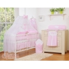 Set Lenzuolo per Neonato 5 parti Rosa a Strisce Cuori