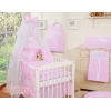 Set Lenzuolo per Neonato 5 parti Rosa Pois Bianchi Cuori