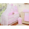 Set Lenzuolo per Neonato 5 parti Rosa Pois Bianchi Cuori