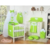 Set Lenzuolo per Neonato 5 parti Verde Pois Bianchi Cuori