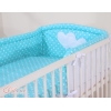 Set Lettino 3 parti Turchese Pois Bianchi Cuori