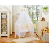 Set Lettino Aperto con Materassino e Biancheria Beige Pois Bianchi Cuori