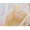 Set Lettino Aperto con Materassino e Biancheria Beige Pois Bianchi Cuori