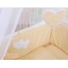 Set Lettino Aperto con Materassino e Biancheria Beige Pois Bianchi Cuori