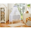 Set Lettino Aperto con Materassino e Biancheria Grigio Pois Bianchi Cuori
