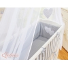 Set Lettino Aperto con Materassino e Biancheria Grigio Pois Bianchi Cuori