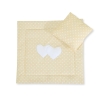 Set per Carrozzina 2 parti Beige Pois Bianchi Cuori