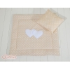 Set per Carrozzina 2 parti Beige Pois Bianchi Cuori