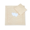 Set per Carrozzina 2 parti Beige Pois Bianchi Cuori